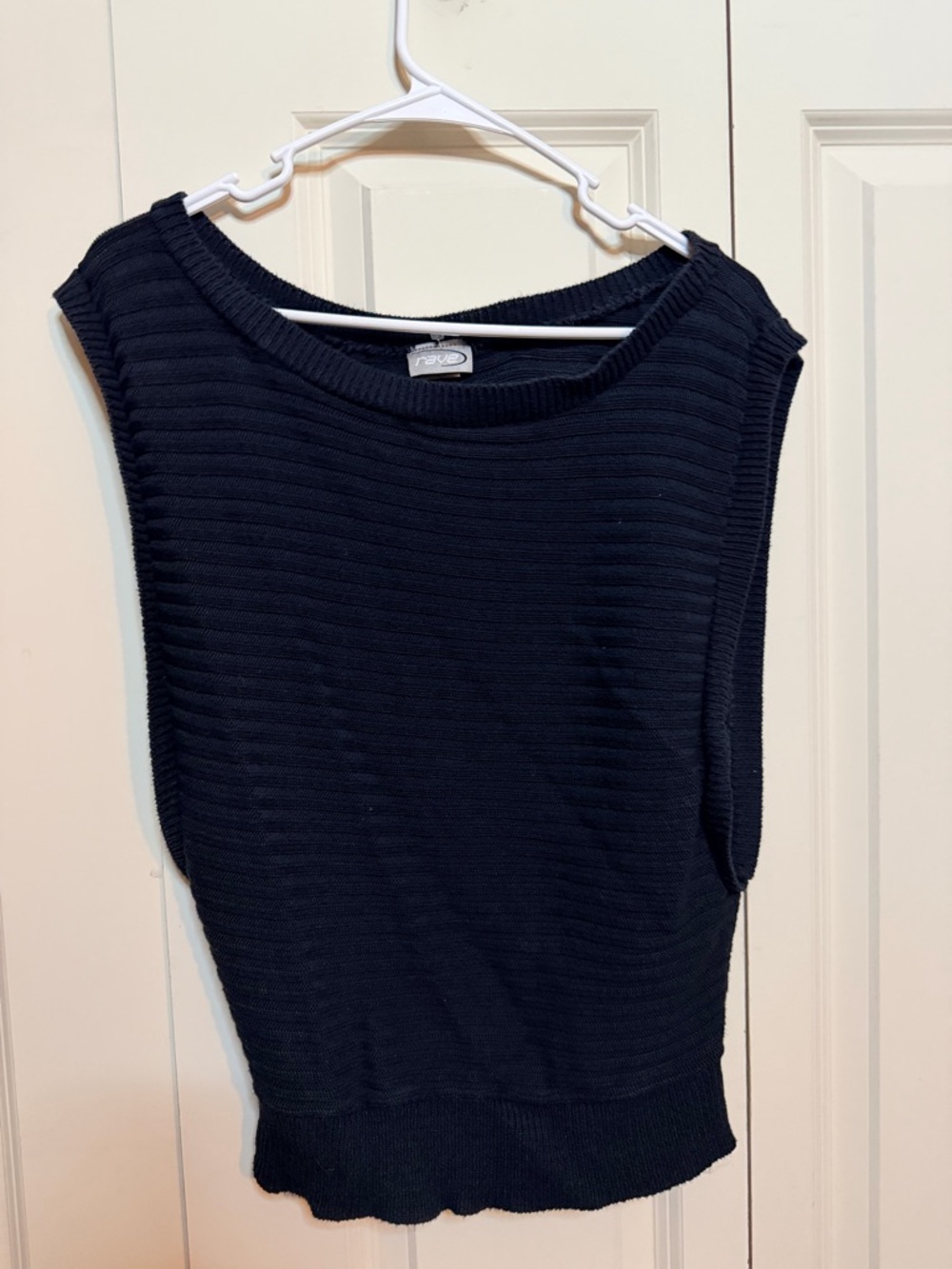 rave Black Ribbed Sleeveless Tank